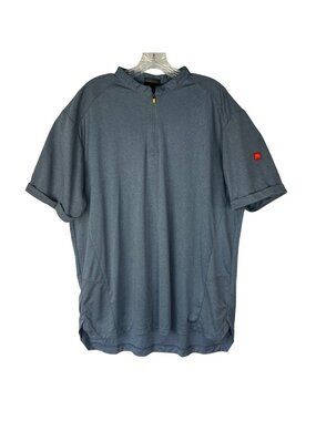 McDonalds Uniform Shirt 1/4 Zip XL Blue Short Sleeves Mens Workwear